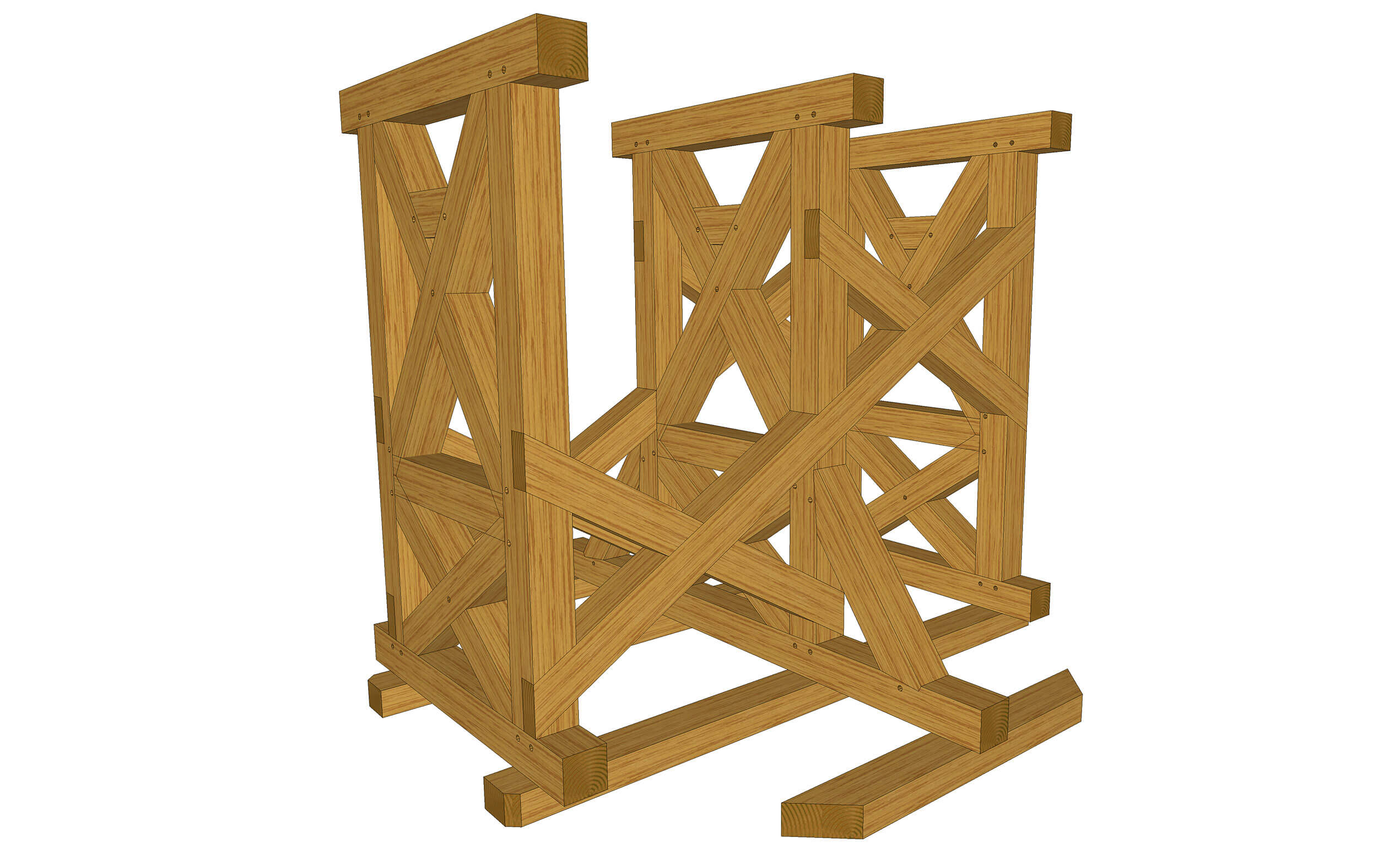 3D Ansicht Eichenholzglockenstuhl 3D Ansicht Eichenholzglockenstuhl…