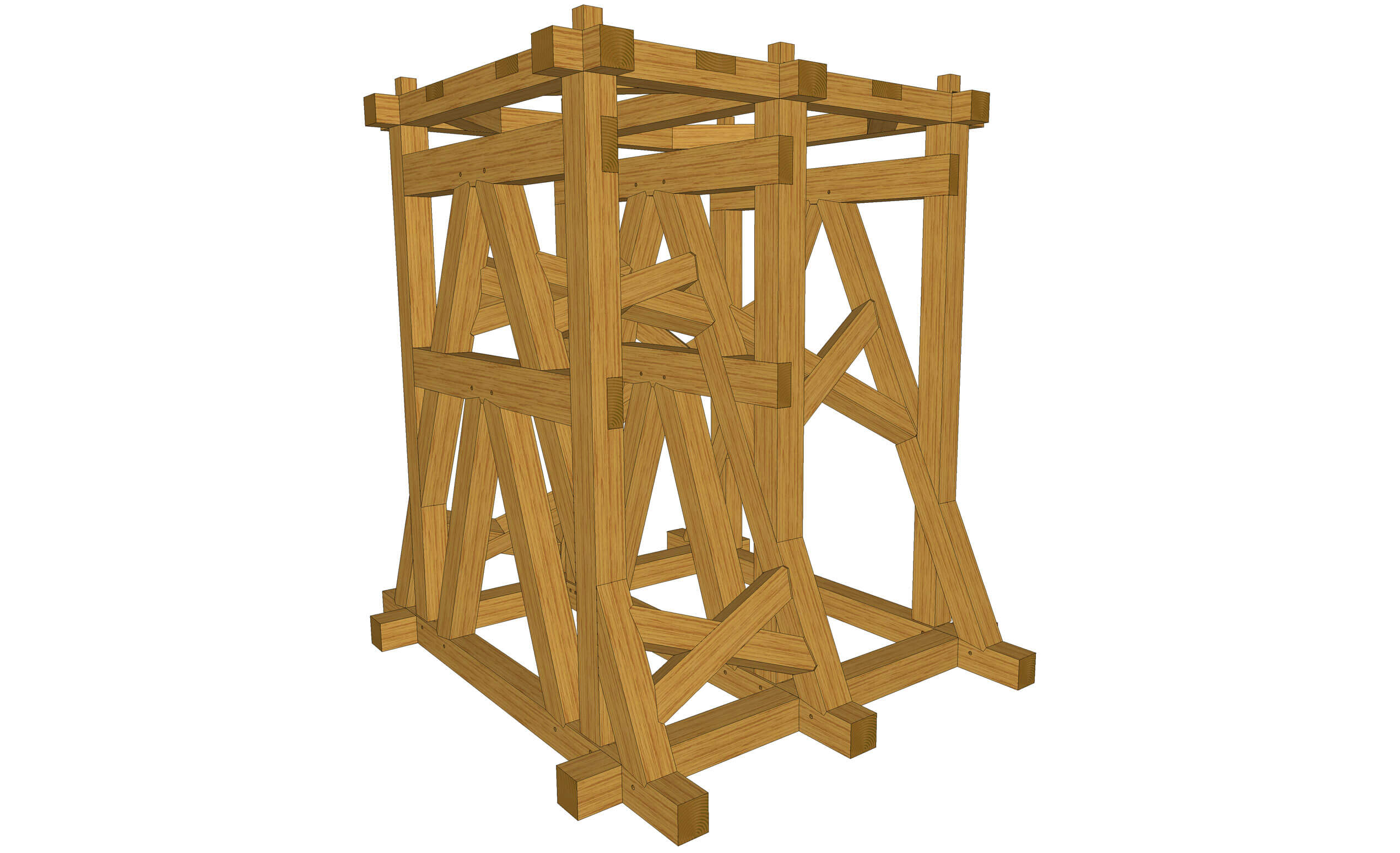 3D Ansicht Eichenholzglockenstuhl 3D Ansicht Eichenholzglockenstuhl…