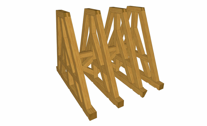 3D Ansicht Eichenholzglockenstuhl 3D Ansicht Eichenholzglockenstuhl…